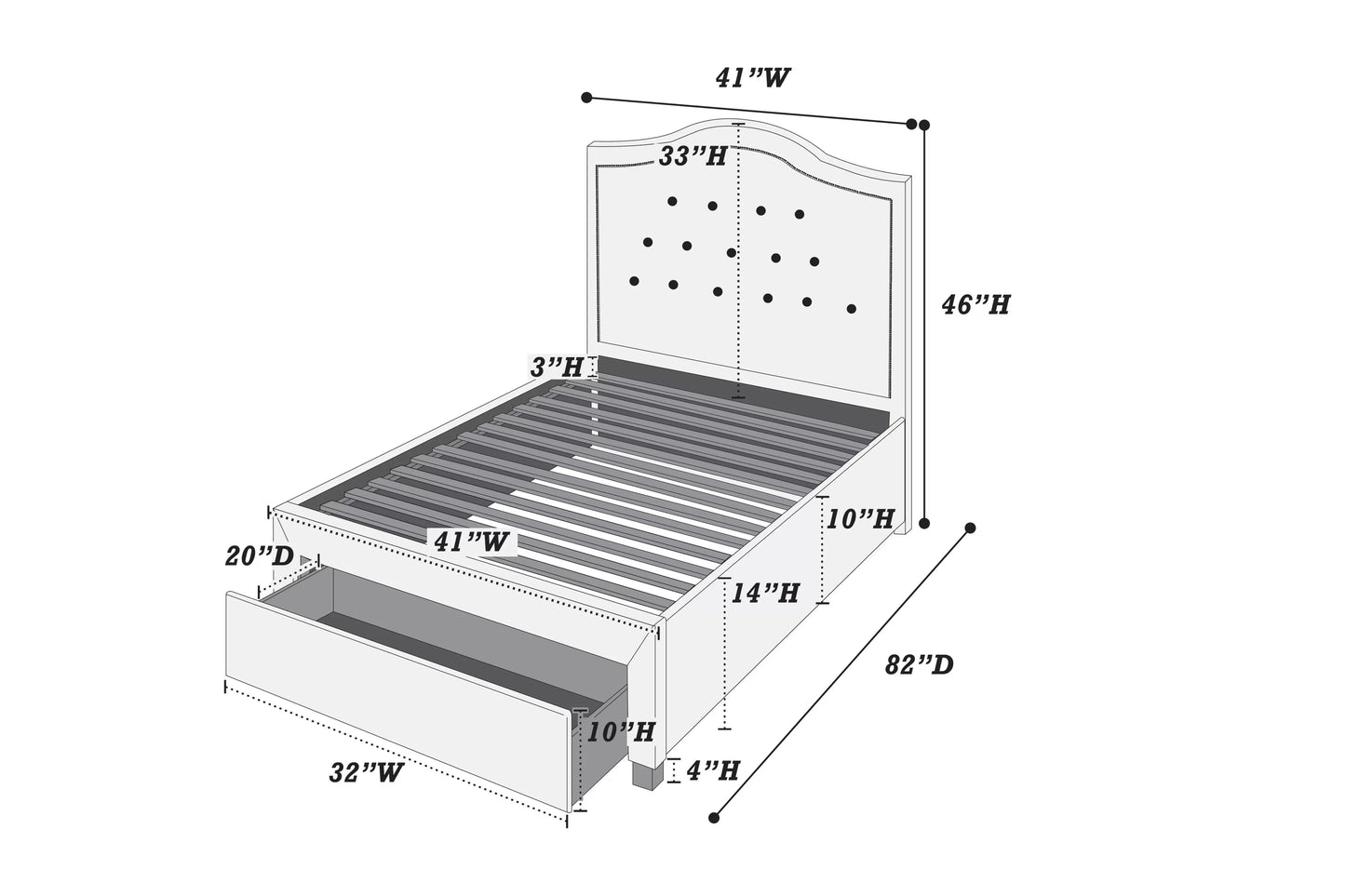 Poundex F9528T youth bed