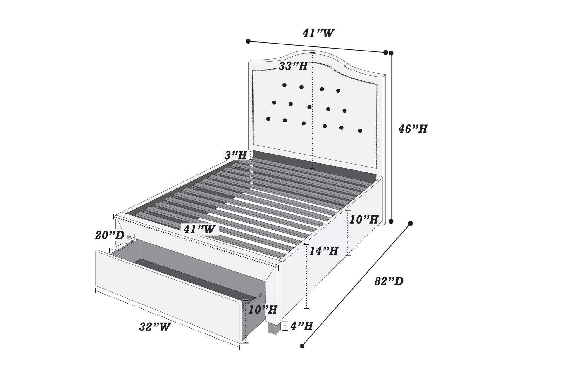 Poundex F9528T youth bed