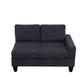 Ainehome Dark Grey Flannel 4-Piece Modular Sofa Set