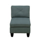 Ainehome Dendrobium Green Calico 4-Piece Modular Sofa Set