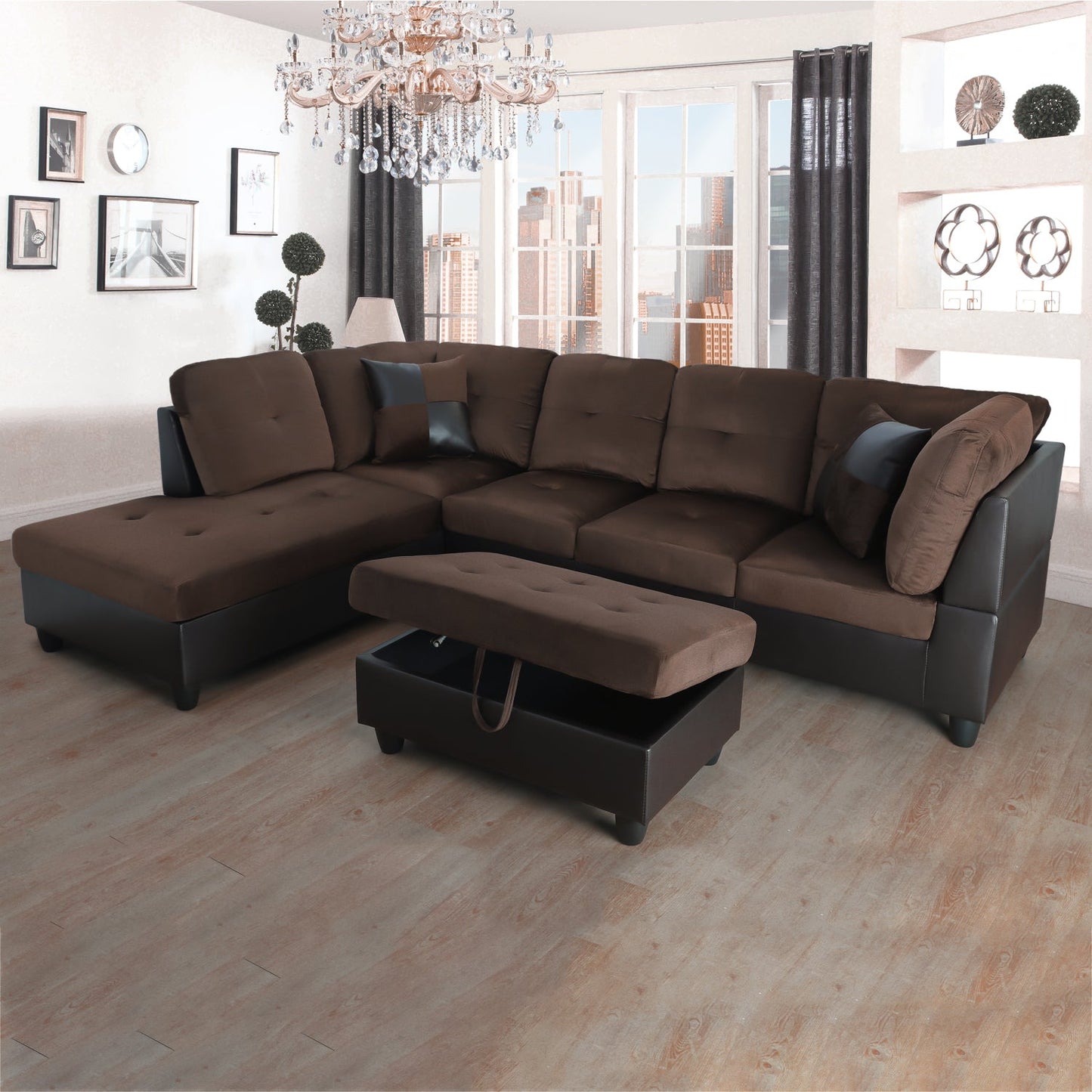 Brown sectional