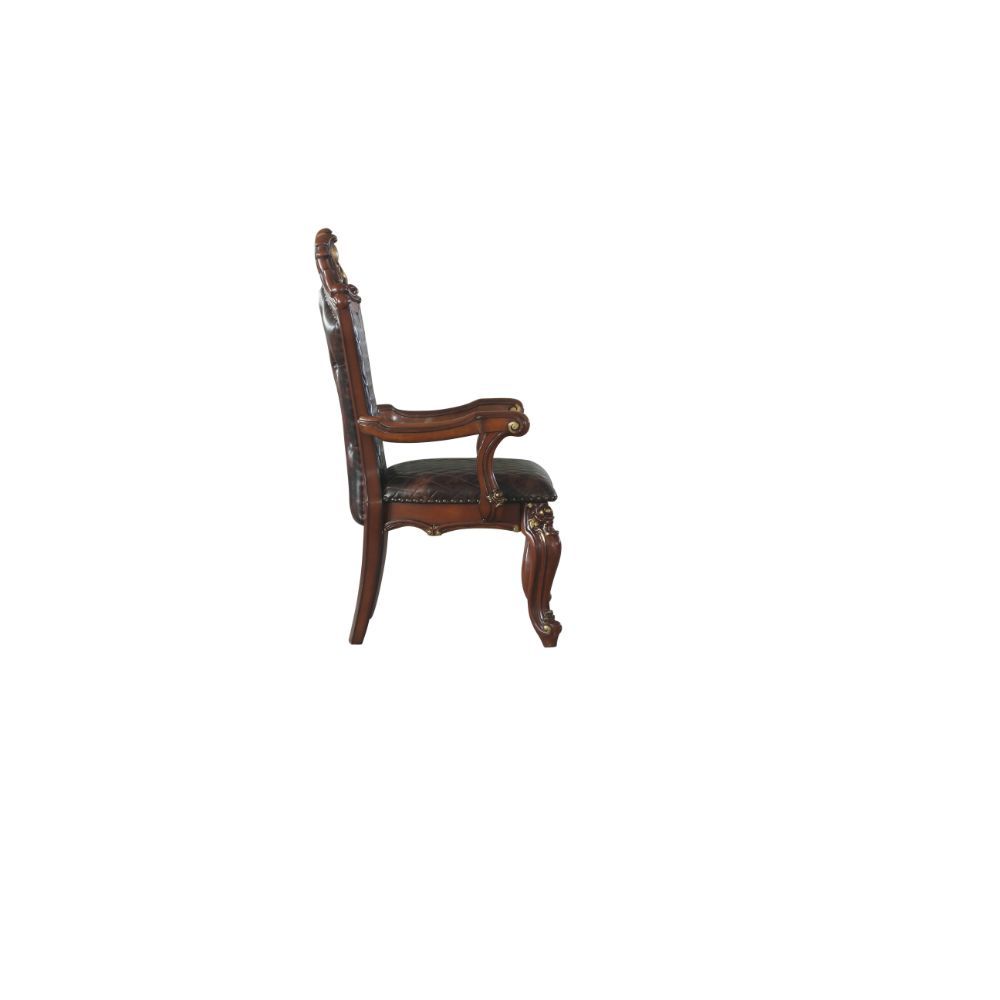 Picardy - Arm Chair (Set of 2) - Synthetic Leather & Honey Oak