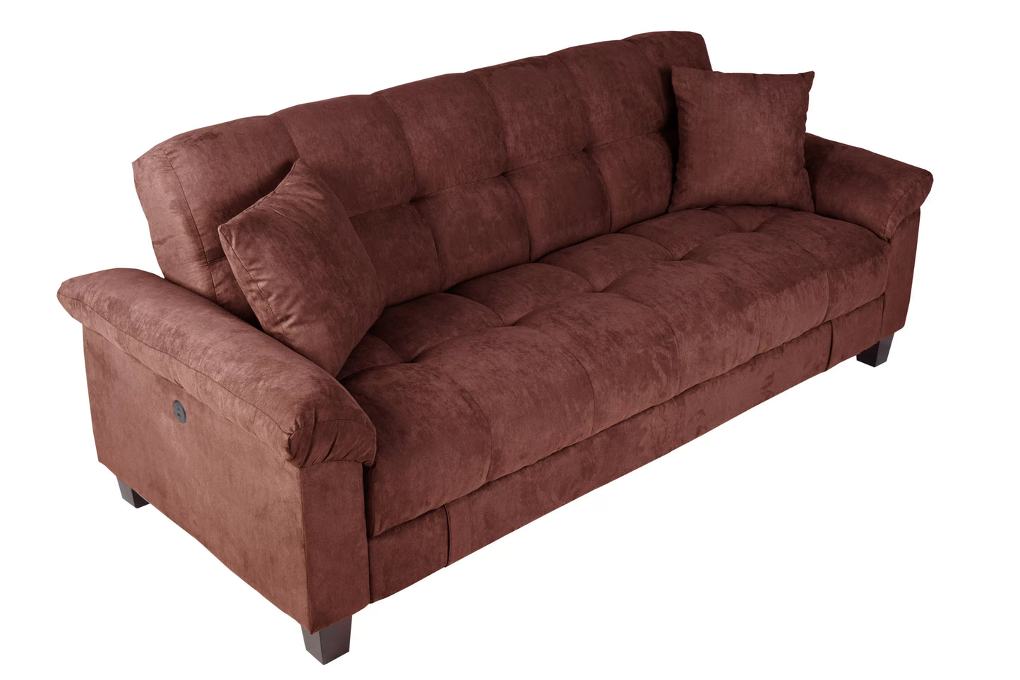 Chocolate Adjustable Sofa with Hidden Storage and USB Ports
