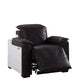 Misezon - Power Motion Recliner - Dark Top Grain Brown Leather & Aluminum