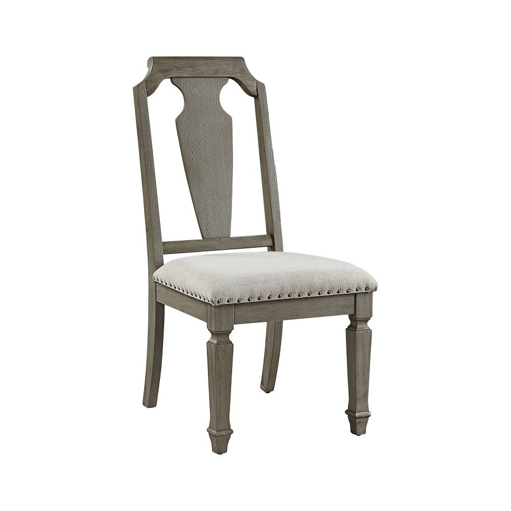 Zumala - Side Chair (Set of 2) - Beige Linen & Weathered Oak
