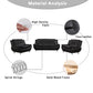Ainehome Black Faux Leather 3-2-1 Living Room Sofa Set