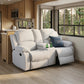 68" Manual RV Loveseat Recliner with Storage Console - Breathable Tech-Fabric Motorhome Sofa Replacement - 67" Full Extension & 26" Door Friendly - Brown