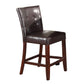 Britney - 20" Counter Height Chair (Set of 2) - Espresso Synthetic Leather & Walnut