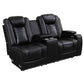 Ainehome Black Leather Power Reclining Sectional Sofa with Storage & Wireless Charging