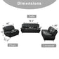 Ainehome Black Faux Leather 3-Piece Living Room Sofa Set with Elegant Design
