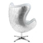 Brancaster - Accent Chair With Swivel - Vintage White Top Grain Leather & Aluminum