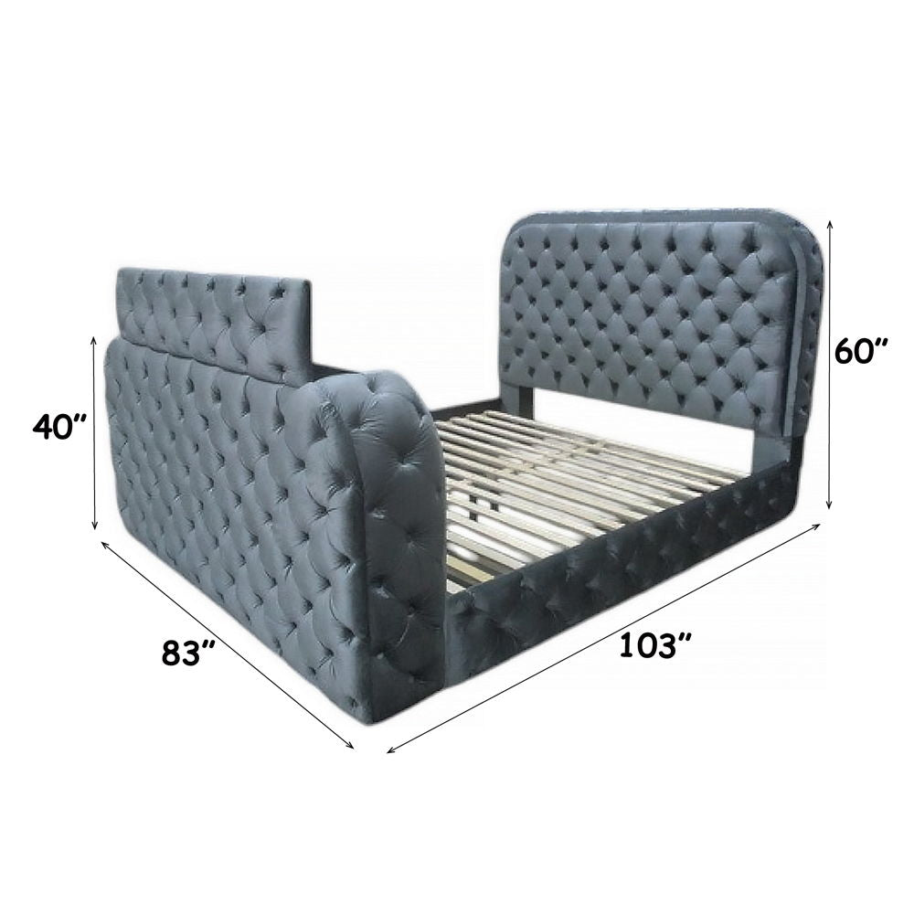 Kana - Bed With LED, Fireplace & TV Stand