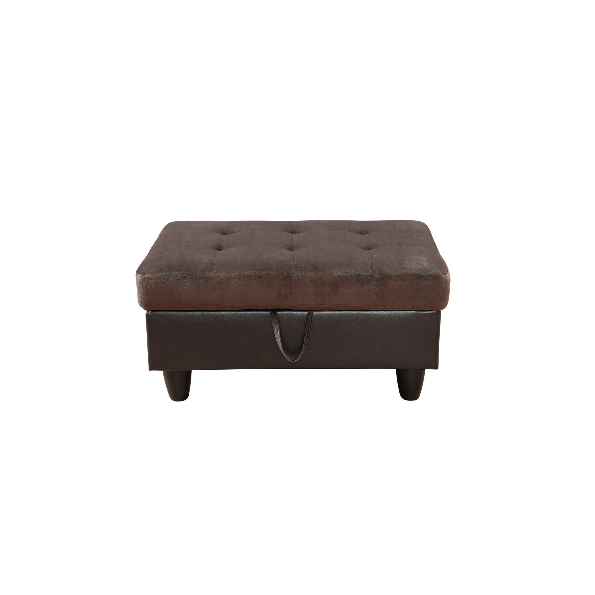 Ainehome Dark Brown Flannel & PVC Modular Storage Ottoman