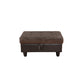 Ainehome Dark Brown Flannel & PVC Modular Storage Ottoman