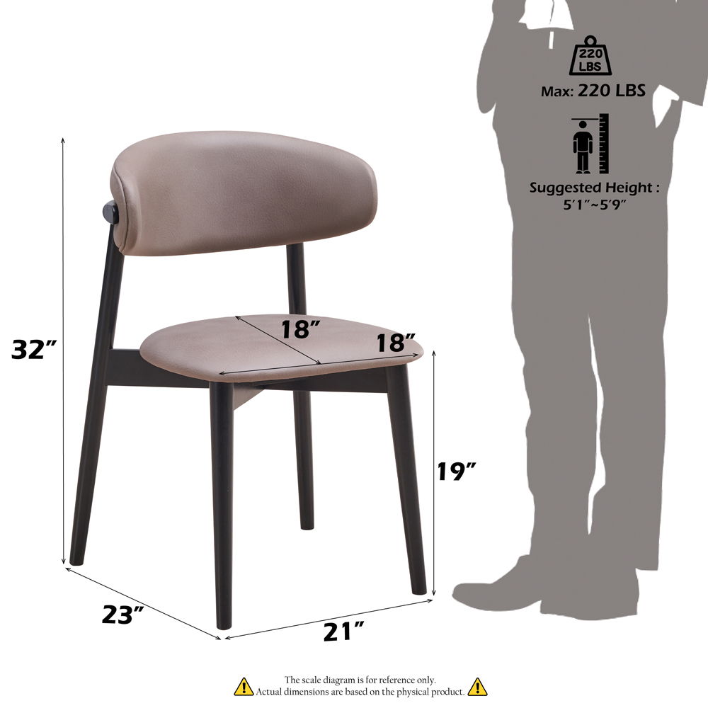 Lanae - Side Chair (Set of 2) - Coffee Polish Microfiber & Black