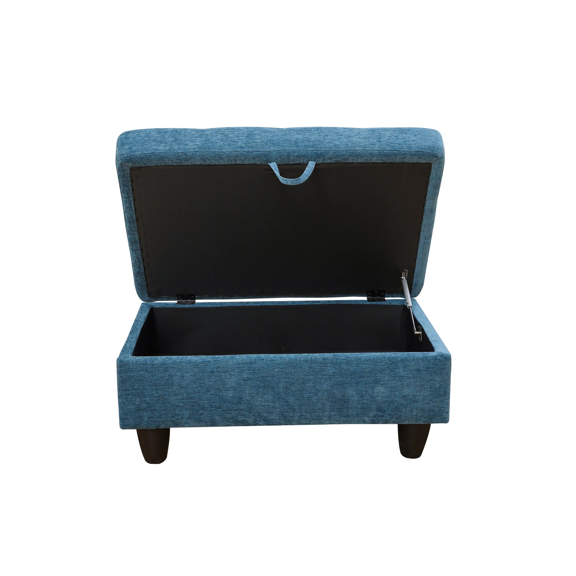 Ainehome Blue Flannel Modular Sofa with Storage Ottoman