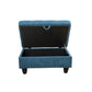 Ainehome Blue Flannel Modular Sofa with Storage Ottoman