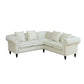 White flannelette 2-piece handcrafted sofa set — image 2