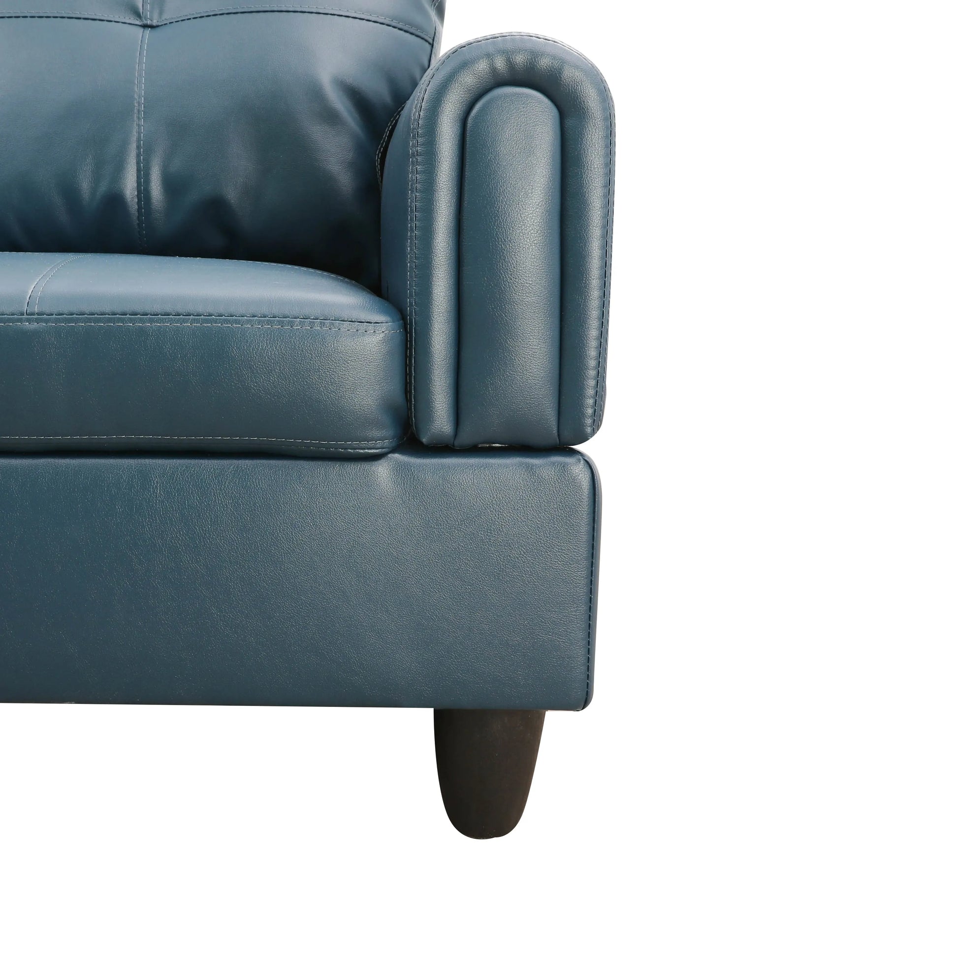 Ainehome 97" Wide Denim Faux Leather Living Room Sofa Set