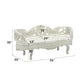 Adara - Bench - Pearl White Synthetic Leather & Antique White