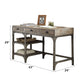 Gorden - Writing Desk - Weathered Oak & Antique Silver