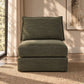 Leighton - Modular Armless Chair With 1 Pillow - Green Chenille
