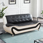 Black & White Faux Leather 3-Piece Living Room Sofa Set with Elegant Design