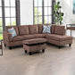 97" Wide Brown Corduroy L-Shaped Living Room Sectional Sofa Set — image 3