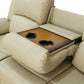 Ainehome Cinema 3-Piece Beige Faux Leather Manual Reclining Sofa Set