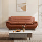 Ainehome Orange Faux Leather 3-Piece Combo Sofa and Chair Set