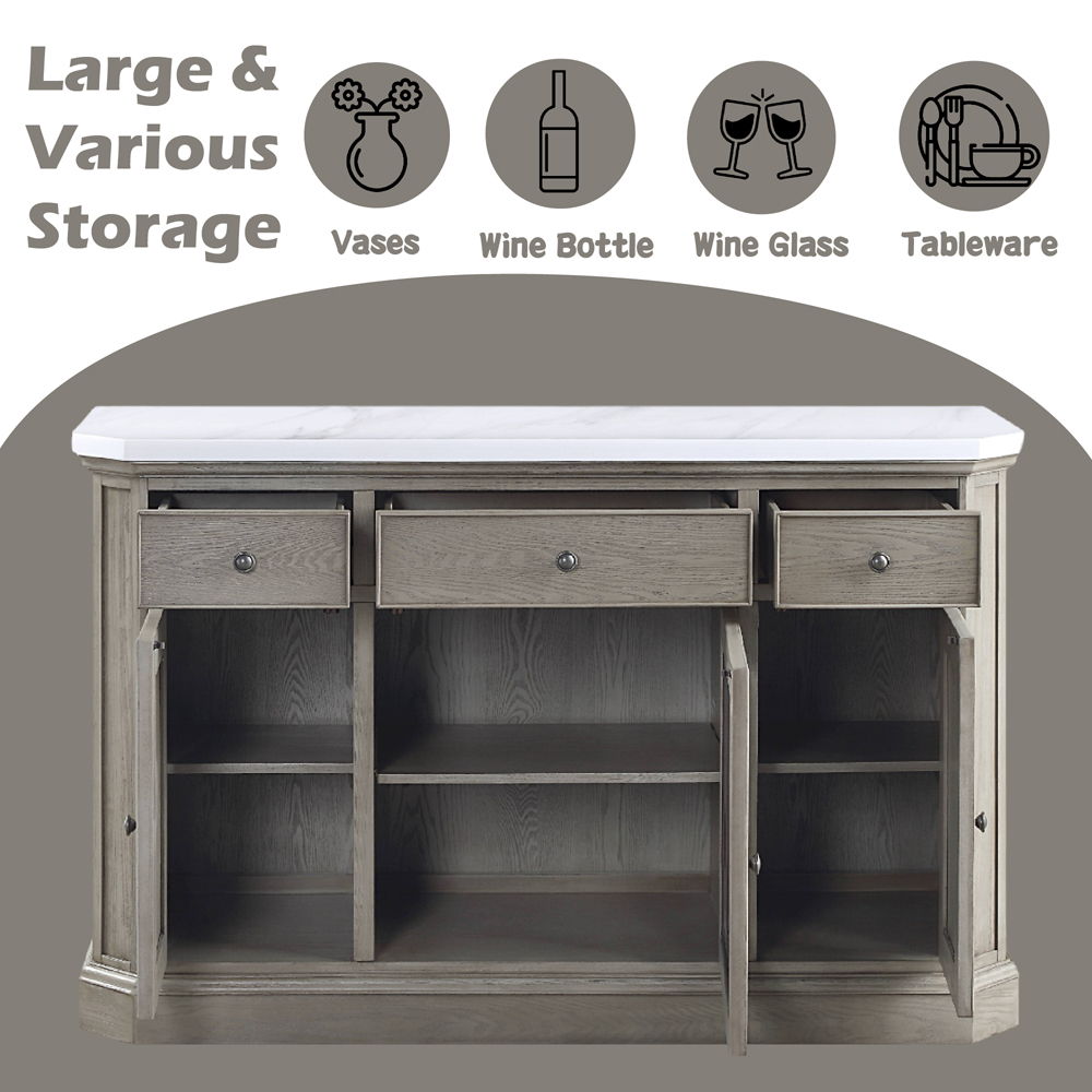 Zumala - Server - Marble Top & Weathered Oak