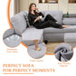 Ainehome 97.5" Wide Grey White Flannel 3-Piece Sofa Living Room Sofa Set