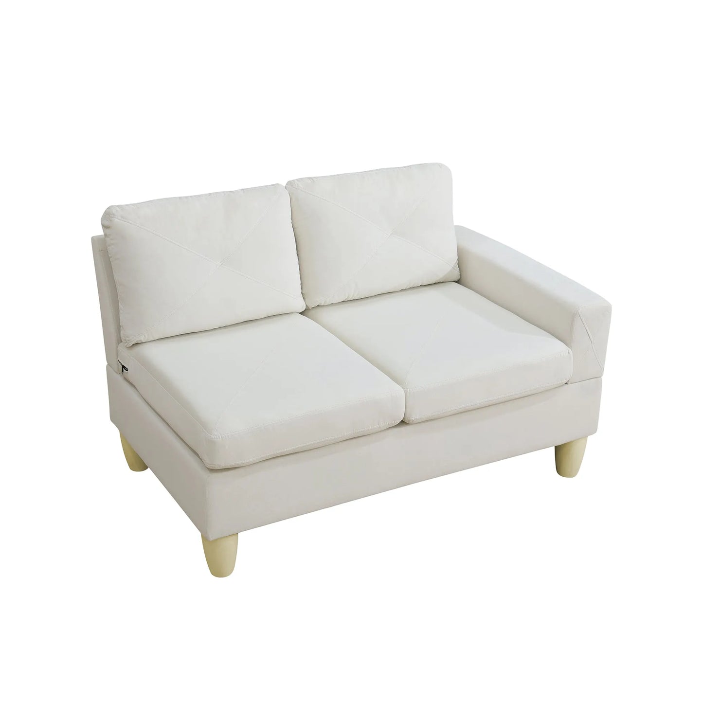 Ainehome Beige Flannel 4-Piece Modular Sofa Set