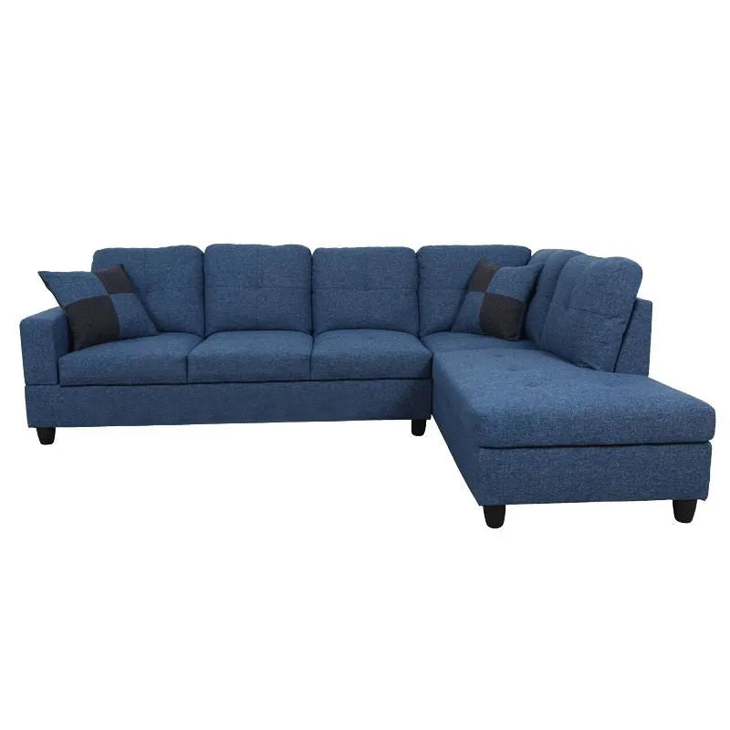 103.5-inch Blue linen L-shaped sectional sofa set — image 6