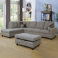 103.5-inch Grey linen L-shaped sectional sofa set — image 1