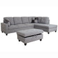 103.5-inch Grey linen L-shaped sectional sofa set — image 4