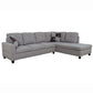 103.5-inch Grey linen L-shaped sectional sofa set — image 6