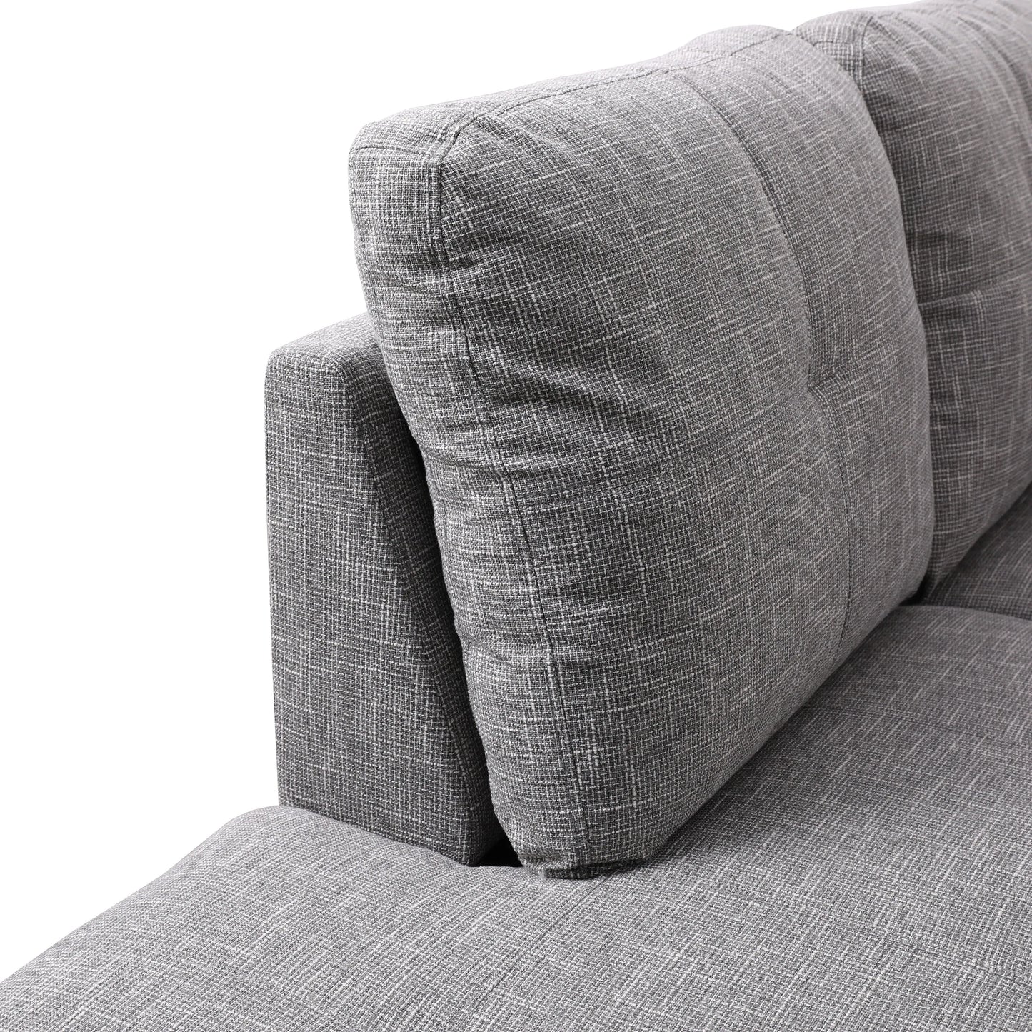 103.5-inch Grey linen L-shaped sectional sofa set — image 10