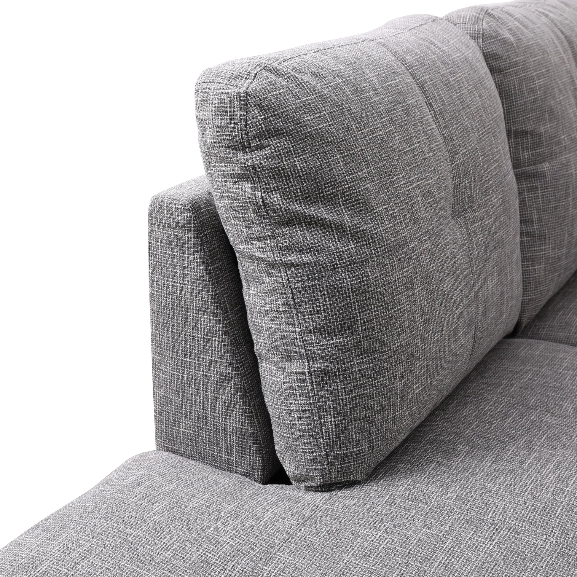 103.5-inch Grey linen L-shaped sectional sofa set — image 10