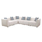 White Microfiber 6-Piece L-Shaped Sectional Sofa Set