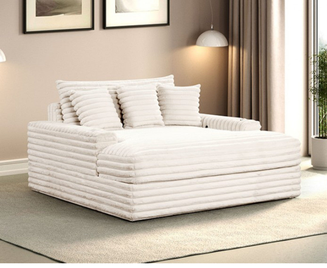Annie Beige two-arm chaise