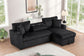 Aria Black reversible sleeper sectional