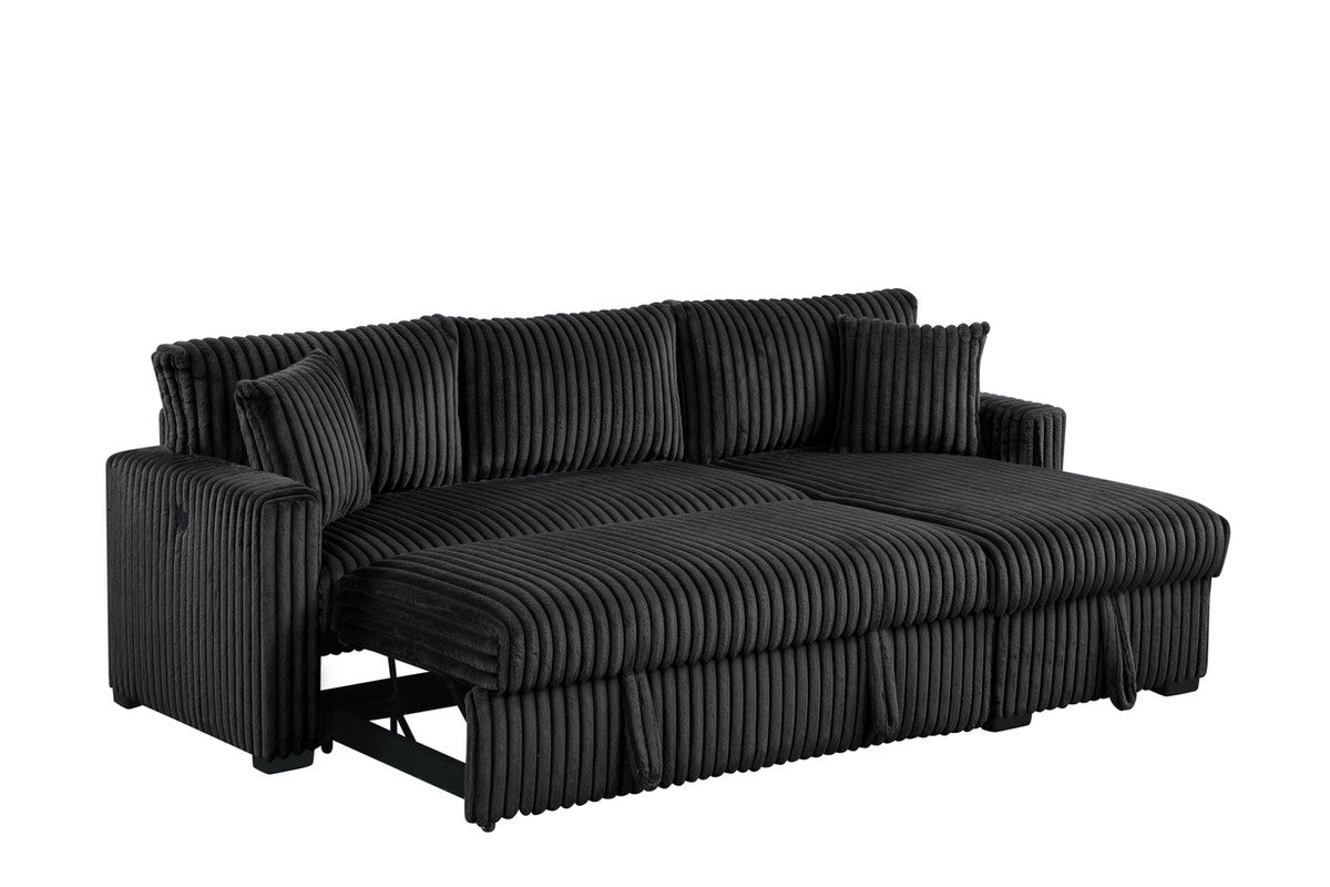 Aria Black storage chaise