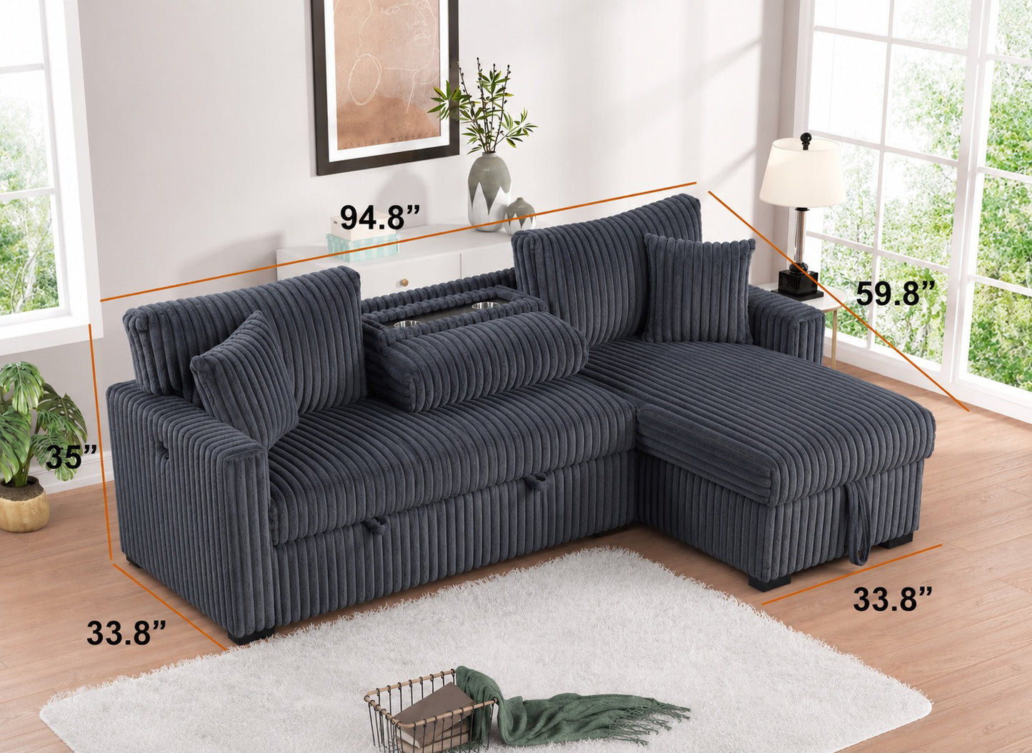 Aria Charcoal sectional details