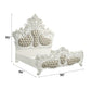 Vanaheim - Eastern King Bed - Beige Synthetic Leather & Antique White