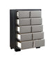 Nicola - Chest - Silver Synthetic Leather & Black