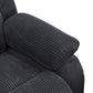 Ainehome Cinema 3-Piece Textured Dark Grey Corduroy Reclining Sofa Set