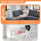 Ainehome 97.5" Wide Grey Linen L-Shaped Living Room Sectional Sofa Set