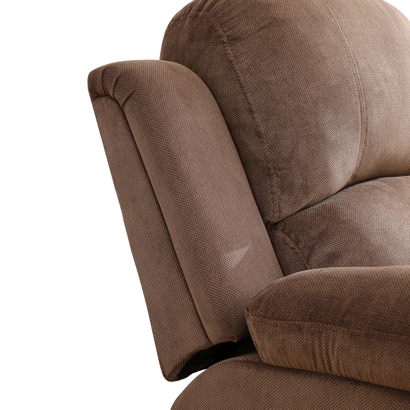 Ainehome Cinema 3-Piece Plush Brown Microfiber Reclining Sofa Set