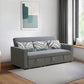 Grey Sackcloth Wide Convertible Sofa Bed